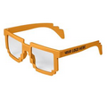 Orange Pixel 8-Bit Clear Lenses Sunglasses